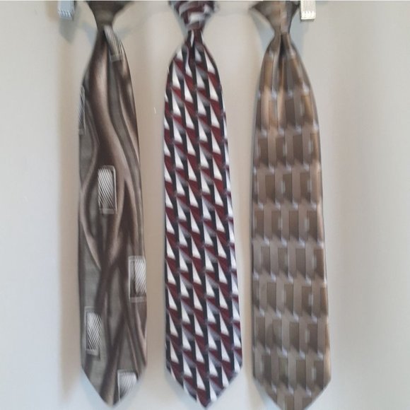 DAVID TAYLOR | Men's Clip On Neck Ties Set of 3 - Picture 1 of 8
